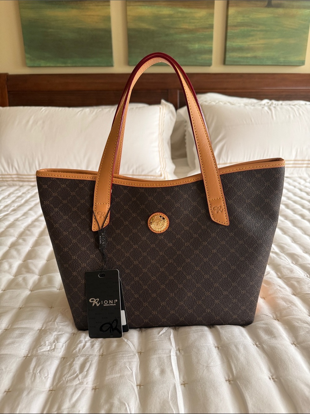 Rioni Disigner Brown Tote bag and wallet